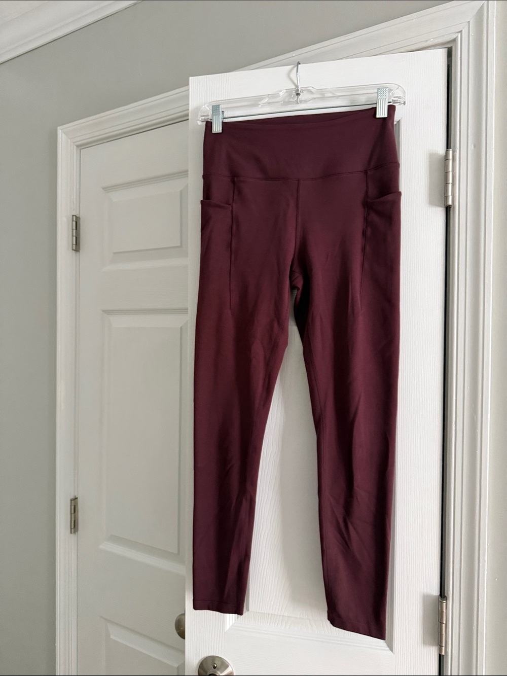 Danskin Burgundy High-Rise Leggings with Side Pockets